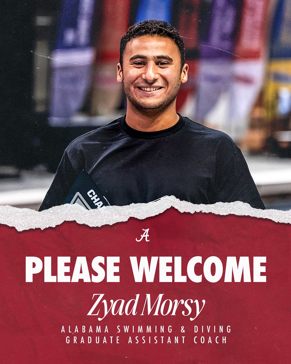 AlabamaSwimDive's tweet image. Join us in welcoming graduate assistant diving coach Zyad Morsy to our squad ‼️
#RollTide