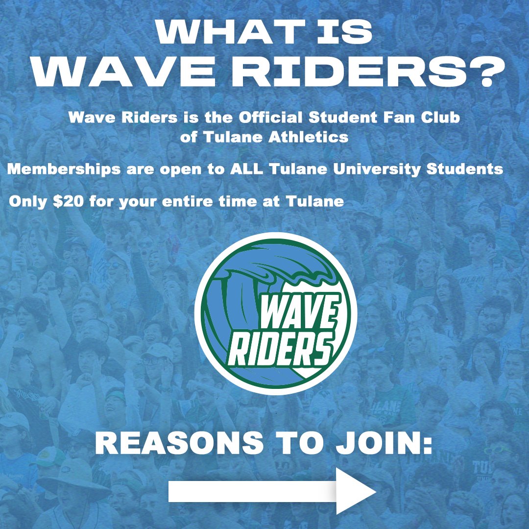 tuwaveriders's tweet image. 𝐒𝐡𝐨𝐰 𝐮𝐩. 𝐄𝐚𝐫𝐧 𝐩𝐨𝐢𝐧𝐭𝐬. 𝐆𝐞𝐭 𝐫𝐞𝐰𝐚𝐫𝐝𝐞𝐝.
Join Wave Riders and turn every game day into something more 💚
Gear, giveaways, and exclusive member perks 🌊
Join Today:
tulanegreenwave.com/sports/2024/4/…
#RideTheWave | #RollWave🌊