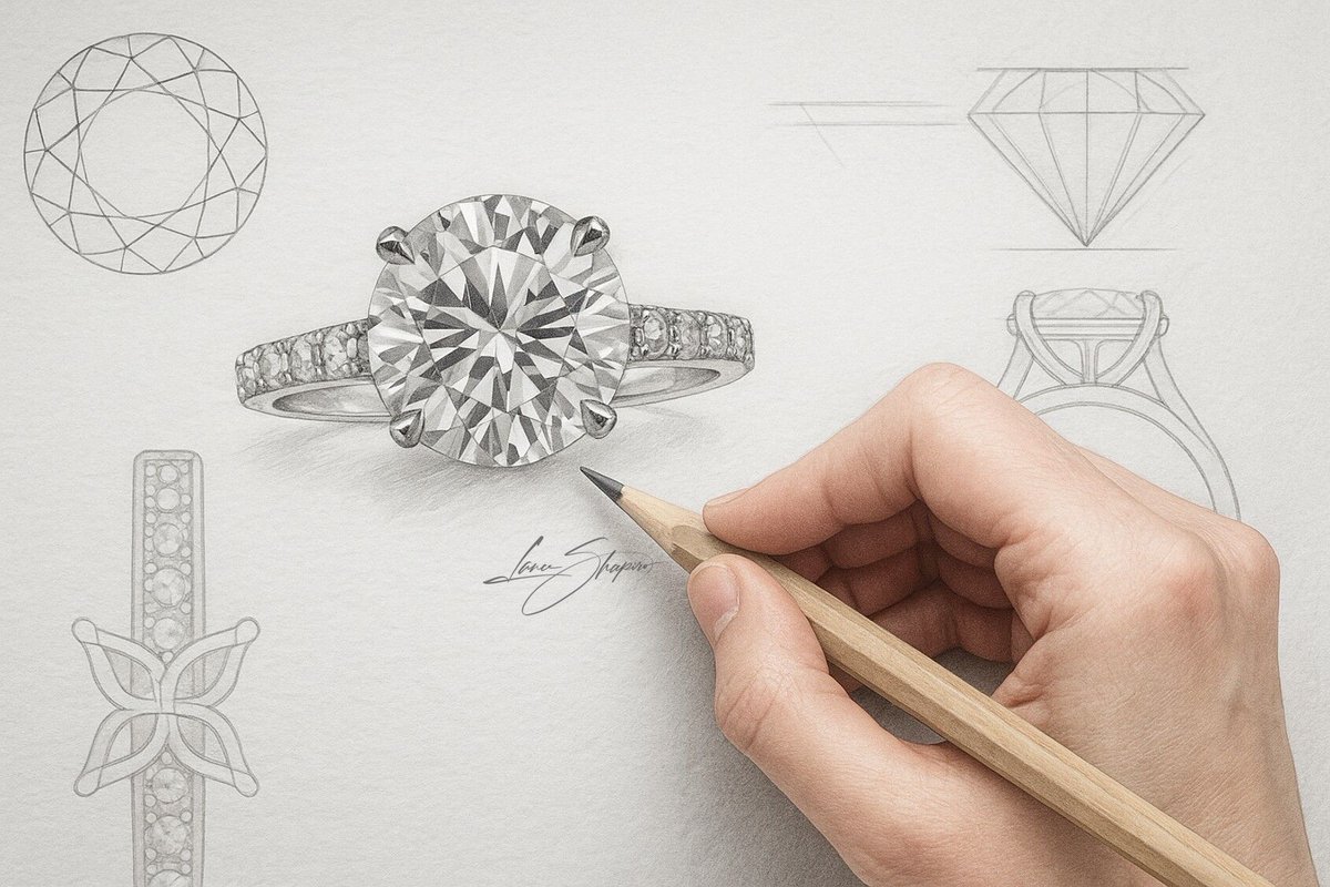 ShapiroDiamonds's tweet image. 💎 From Sketch to Sparkle
Every ring begins with a loose diamond, your ideas, and a hand-drawn sketch.
Together, we bring your dream to life — one detail at a time.
#CustomRing #DallasJeweler #SketchToSparkle #ShapiroDiamonds