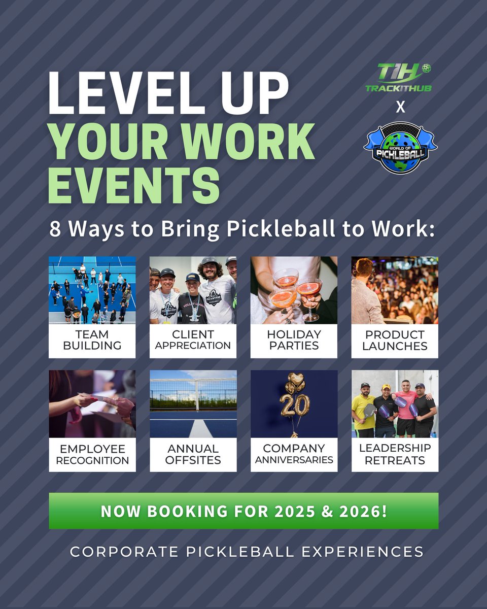 💥 It's time to put a new spin on the same old company events...

Anything missing from this list? Tell us how you’d use a Corporate Pickleball Experience for your team! 👇 #companyculture #pickleballatwork