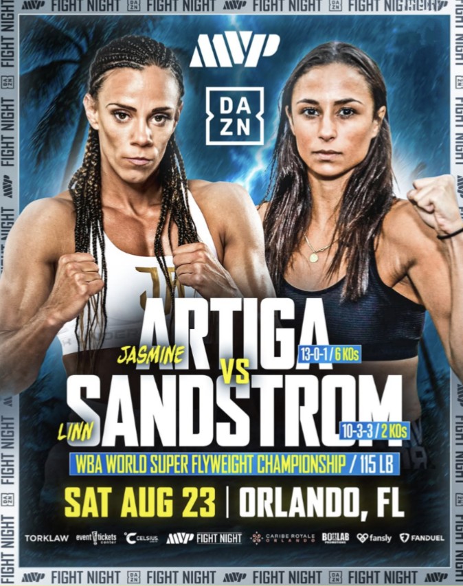 letsgomanage's tweet image. Let's Goooooo @sandstromboxer !
Sandstorm will face Undefeated Artiga live @DAZNBoxing on August 23rd!
WBA World Super Flyweight Fight!
@MostVpromotions @jakepaul
๐ Orlando, Florida ๐บ๐ธ