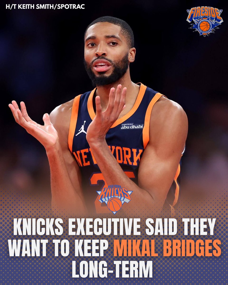 FiresideKnicks's tweet image. An anonymous Knicks executive said that they want to keep Mikal Bridges long-term after giving up so many assets to acquire him, per @KeithSmithNBA😳

Thoughts?