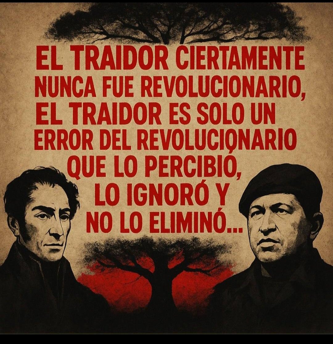 Lamentablemente en las filas del chavismo de Chávez, son más los traidores q quedan q los leales, una situación totalmente lamentable para los de a 👣 q somos Chavistas de verdad.

Hasta la Victoria Siempre con el pensamiento de Hugo Chávez.
¡Somos Bolivarianos!
#SomosLosDeChávez
