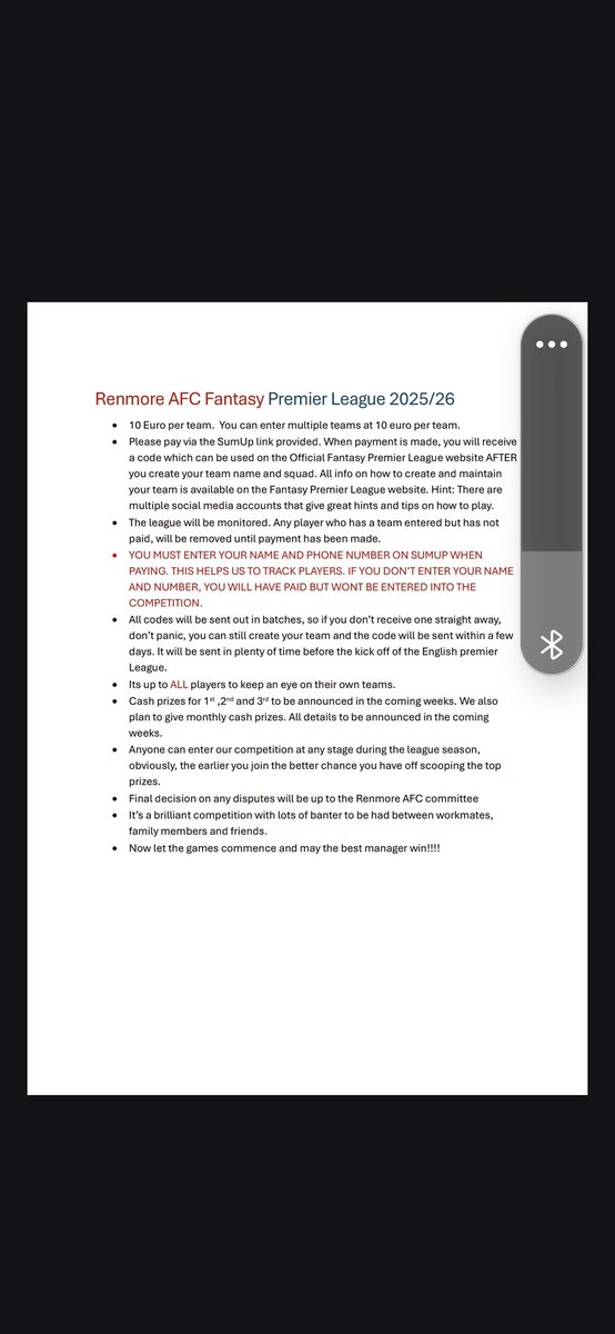 Tony Kelly (@noseyfcuker) on Twitter photo <a href="/renmoreafc/">Renmore AFC</a> Fantasy Football League is now live. €10 entry. Cash prizes for the winners. Monthly Cash prizes. Help support our club. PLEASE READ THE RULES FOR PAYMENT.
#FantasyFootball <a href="/renmoreafc/">Renmore AFC</a> Fantasy Football League is now live. €10 entry. Cash prizes for the winners. Monthly Cash prizes. Help support our club. PLEASE READ THE RULES FOR PAYMENT.
#FantasyFootball
