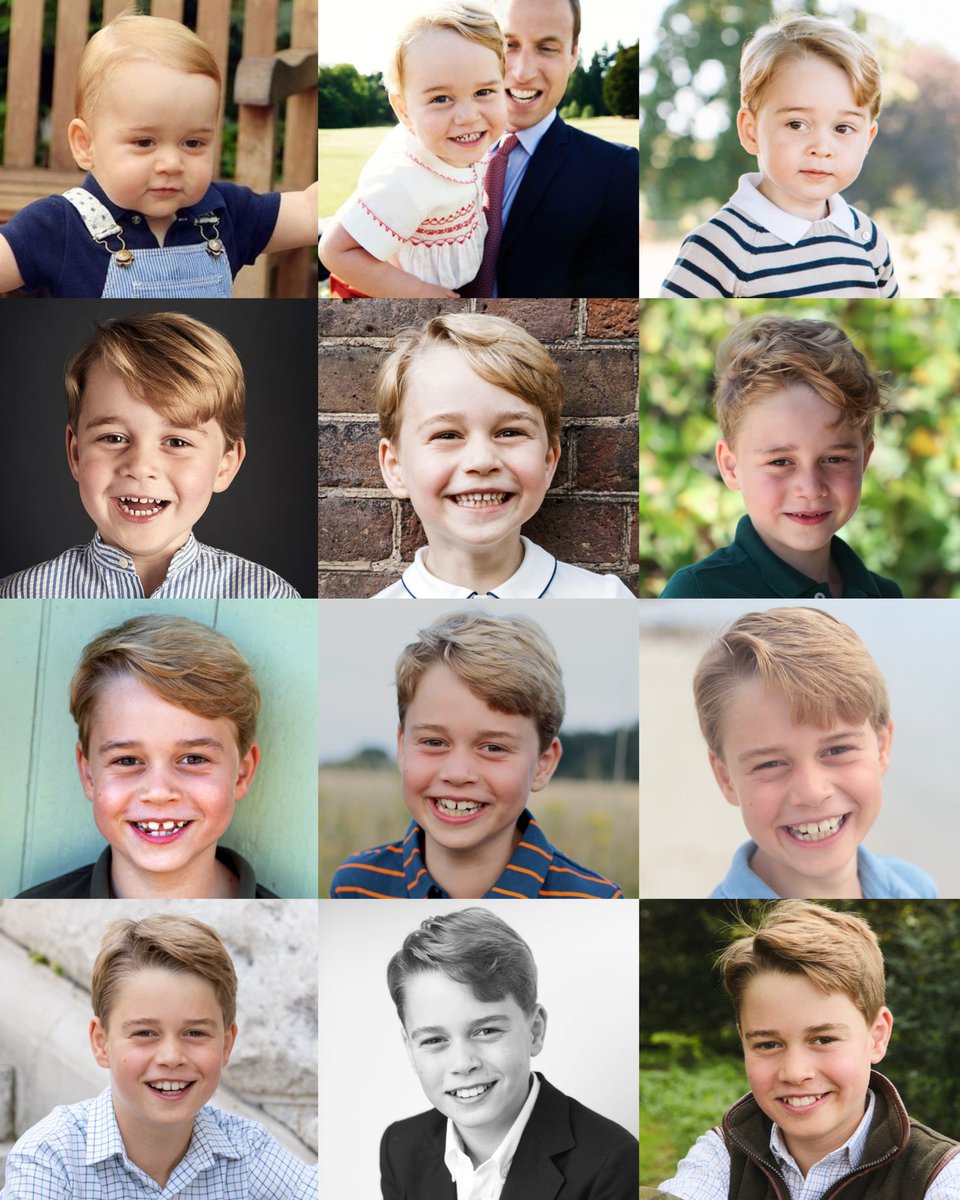 Prince George's birthday portraits from 2014 to 2025, born on July 22nd 2013 🎂🎉🩵