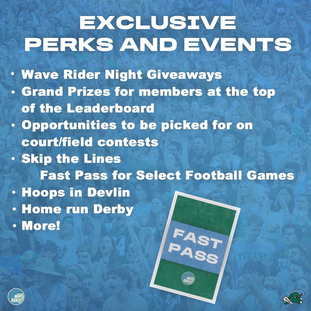 tuwaveriders's tweet image. 𝐒𝐡𝐨𝐰 𝐮𝐩. 𝐄𝐚𝐫𝐧 𝐩𝐨𝐢𝐧𝐭𝐬. 𝐆𝐞𝐭 𝐫𝐞𝐰𝐚𝐫𝐝𝐞𝐝.
Join Wave Riders and turn every game day into something more 💚
Gear, giveaways, and exclusive member perks 🌊
Join Today:
tulanegreenwave.com/sports/2024/4/…
#RideTheWave | #RollWave🌊