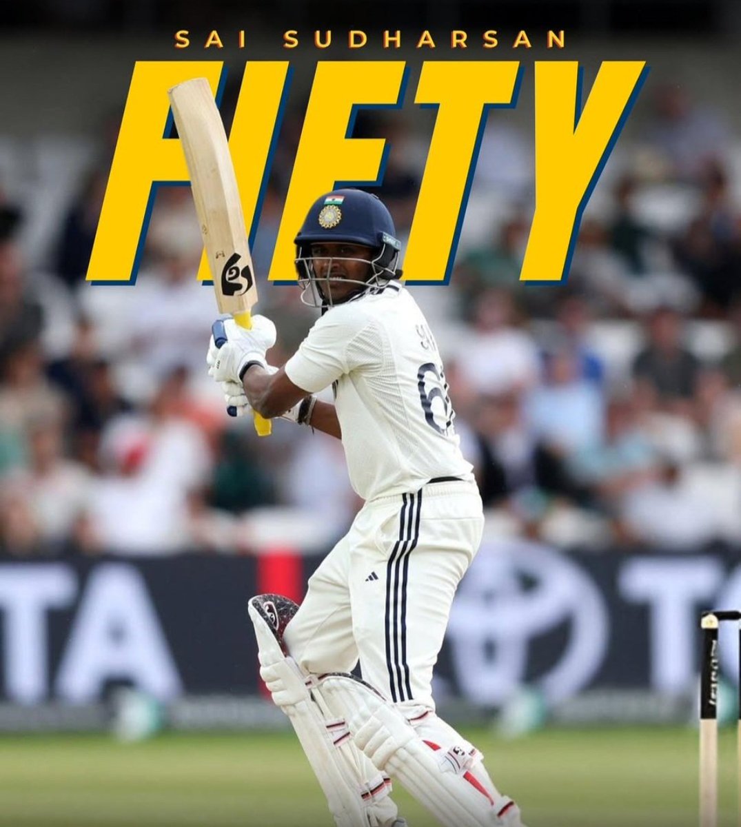 UnapologeticH_1's tweet image. The arrival of Sai in Test cricket, a superb half century by Sai.
#Saisudarshan #INDvsEND