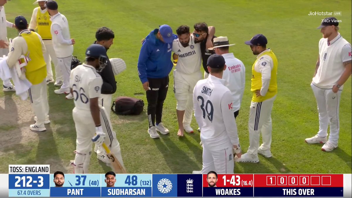 RISHABH PANT RETIRES HURT – England's best wicket so far. 🥶
#ENGvIND #RishabhPant