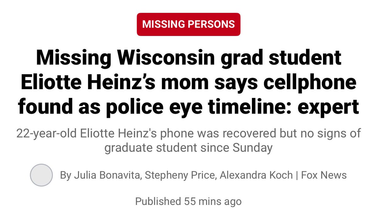 stellaaaaaax's tweet image. UPDATE:
Missing La Crosse Wisconsin woman, Eliotte Heinz’s CELLPHONE HAS BEEN LOCATED but still no signs of her
Allegedly one of her friends found the phone but where they found it was not confirmed
Developing…