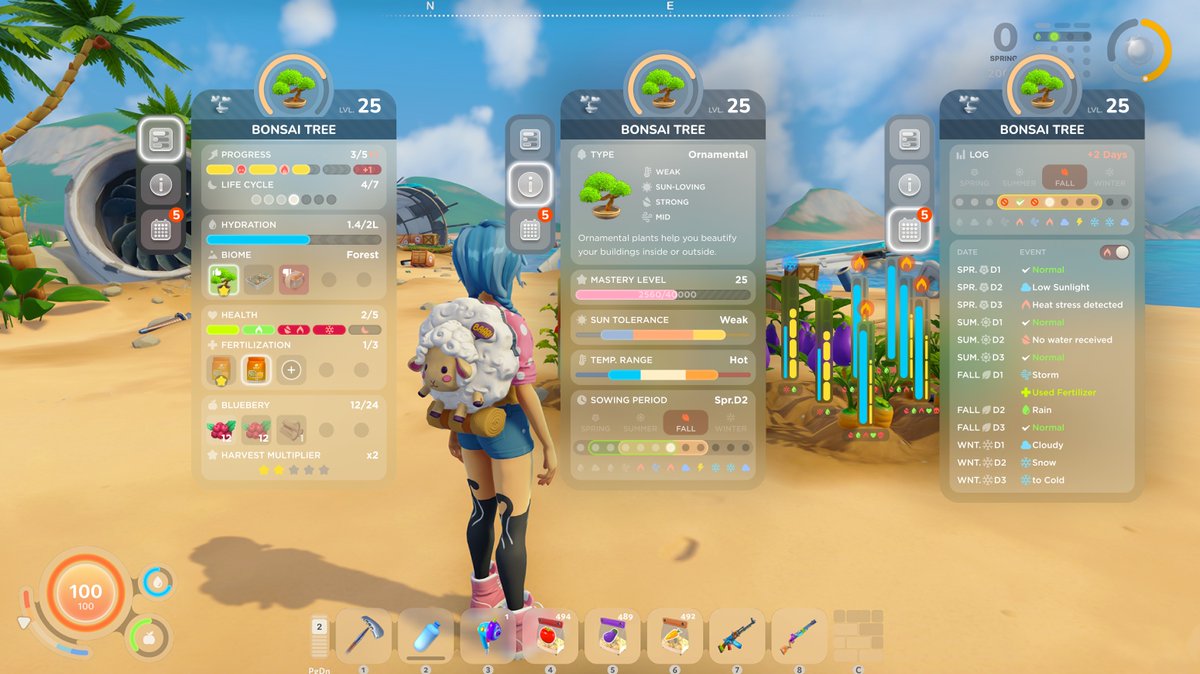 autonomicagame's tweet image. Crops in Autonomica grow based on real conditions: sunlight, hydration, temperature, and even nearby shadows.
Build a wall next to a plant and it'll stop growing. Some crops survive in the cold, others need constant sun.
Here’s an early look at WIP UI panel.
#gamedevelopment