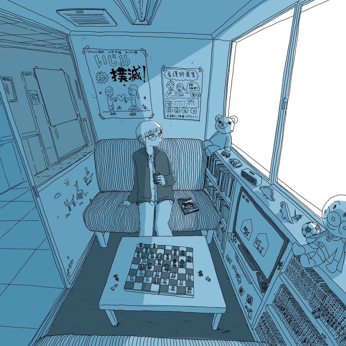 ryaw_2523's tweet image. 記憶の中の病院、青がち