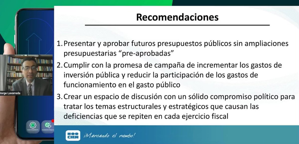 CIENgt's tweet image. 📊Recomendaciones #AlertaPresupuesto:
➡️ Más transparencia sobre los recursos de las ampliaciones
➡️ Aumentar gastos de inversión y bajar la participación de gastos de funcionamiento
➡️ Crear un espacio de discusión con sólido compromiso político para tratar temas estructurales