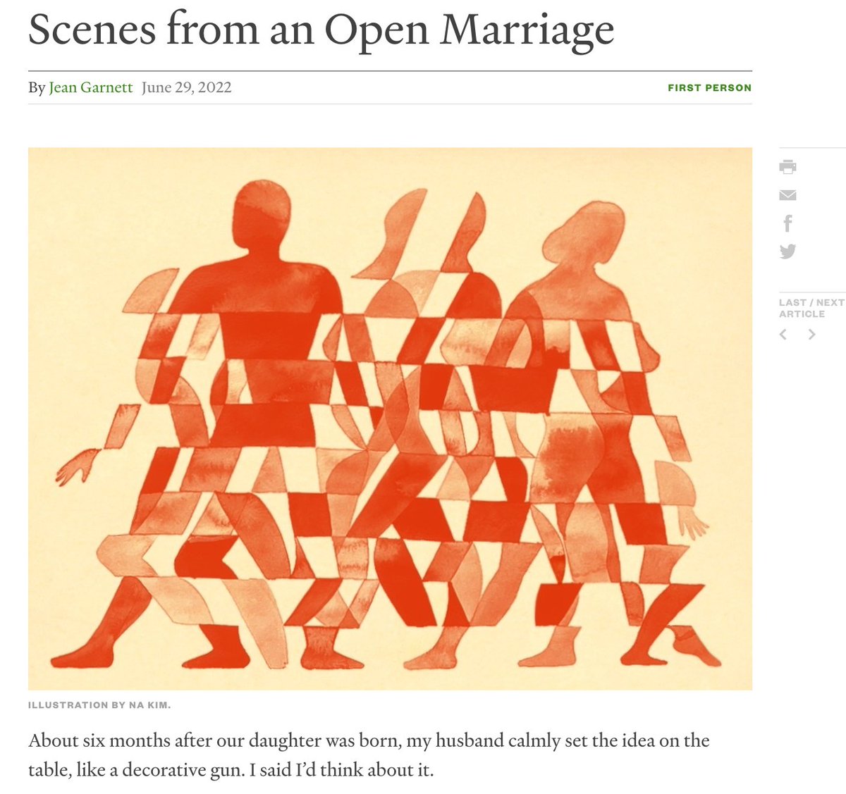demiurgently's tweet image. felt a lot more sympathetic to the NYT's "the problem with wanting men" author after reading this & i'm curious why chose to retrospectively paint her marriage ending as her falling in love with another man rather than this