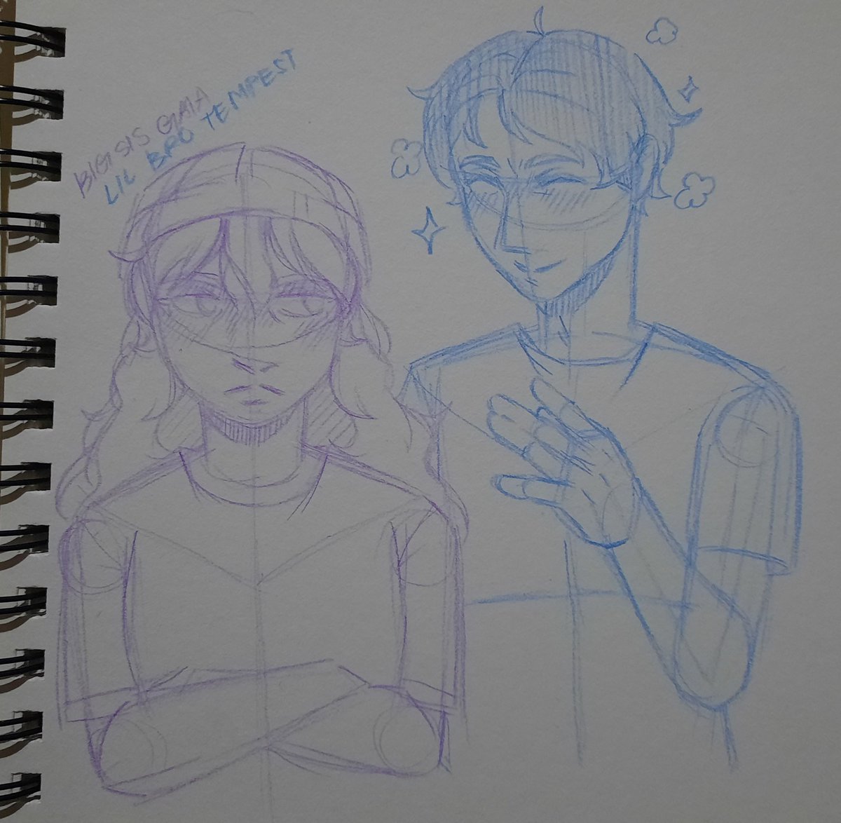 mrgiosketch's tweet image. Small sketch of gaia and tempest- #dummiesvsnoobs
