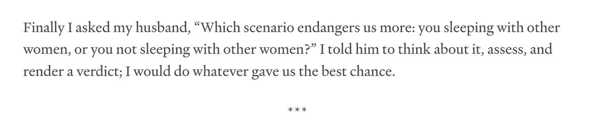 demiurgently's tweet image. felt a lot more sympathetic to the NYT's "the problem with wanting men" author after reading this & i'm curious why chose to retrospectively paint her marriage ending as her falling in love with another man rather than this