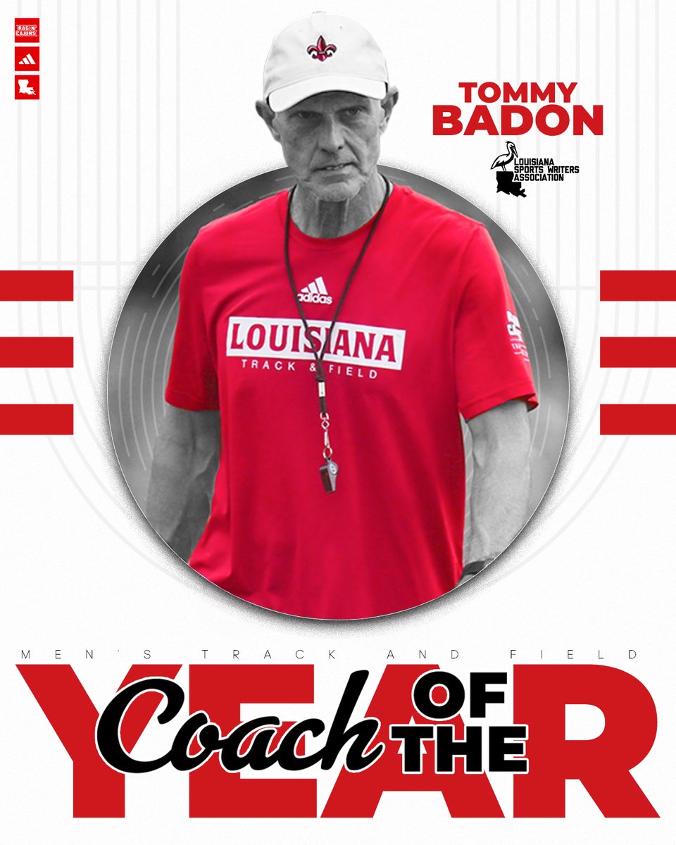 𝗖𝗢𝗔𝗖𝗛 𝗢𝗙 𝗧𝗛𝗘 𝗬𝗘𝗔𝗥

Coach Badon was named the LSWA Men's Coach of the Year, his 𝙏𝙃𝙄𝙍𝘿 Coach of the Year honors this season 🤟

#GeauxCajuns