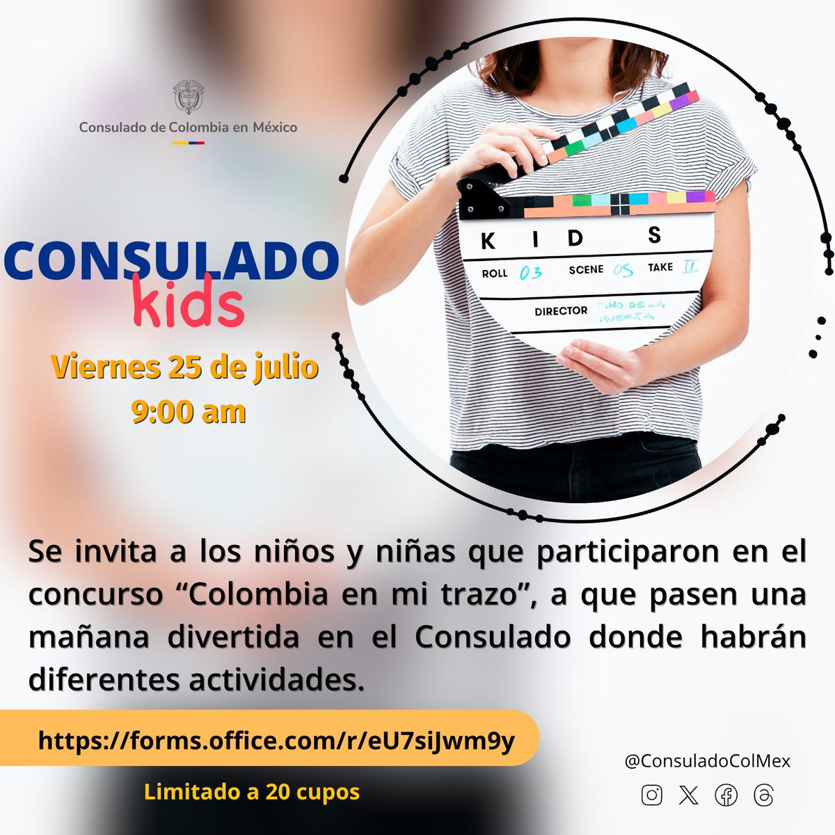 🇨🇴 Mañana de cine, juegos y meriendas para nuestros niños y niñas. 🙇🏻‍♀️🙇🏽🙇🏻‍♂️

Pueden inscribirse hoy antes de las 5 pm. desde 👇🏻
forms.office.com/r/eU7siJwm9y