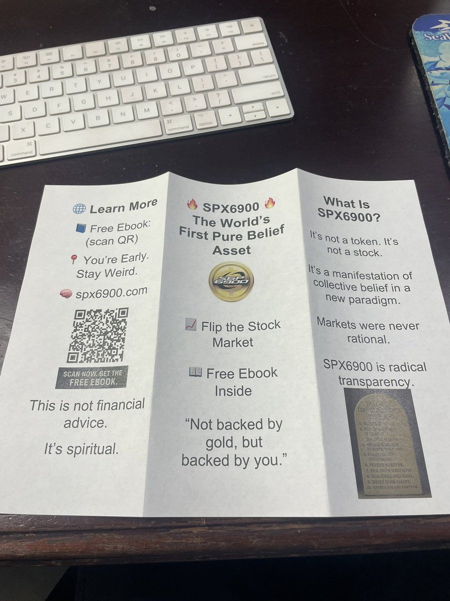 EXPLRWater's tweet image. Made a #SPX6900 pamphlet to had out today, think it turned out well
