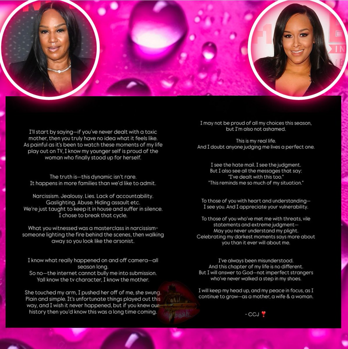 baddietvv's tweet image. Chantel Christie with a message after physical altercation with mom Jackie Christie..
Thoughts?
#bbw #BasketBallWivesLA