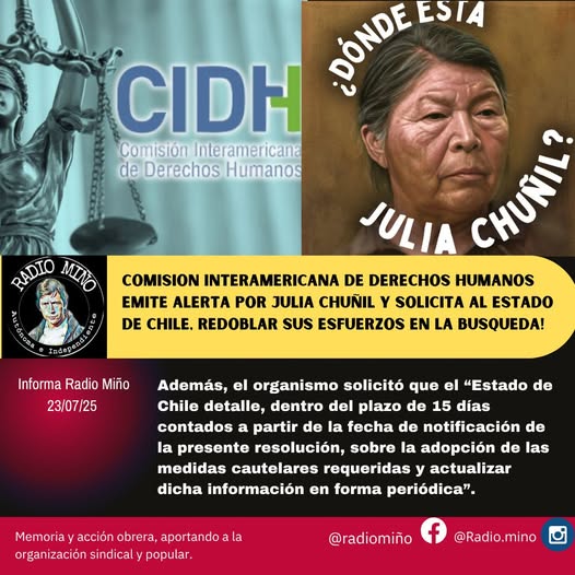 chilesintlc's tweet image. En 15 días el gobierno de @GabrielBoric que antes negó la Acción Urgente solicitada x CIDH junto a Codepu, CECT y Escazú, deberá informar a la CIDH las medidas adoptadas en relación a Julia Chuñil porque la defensora territorial ya se encuentra en riesgo irreparable.