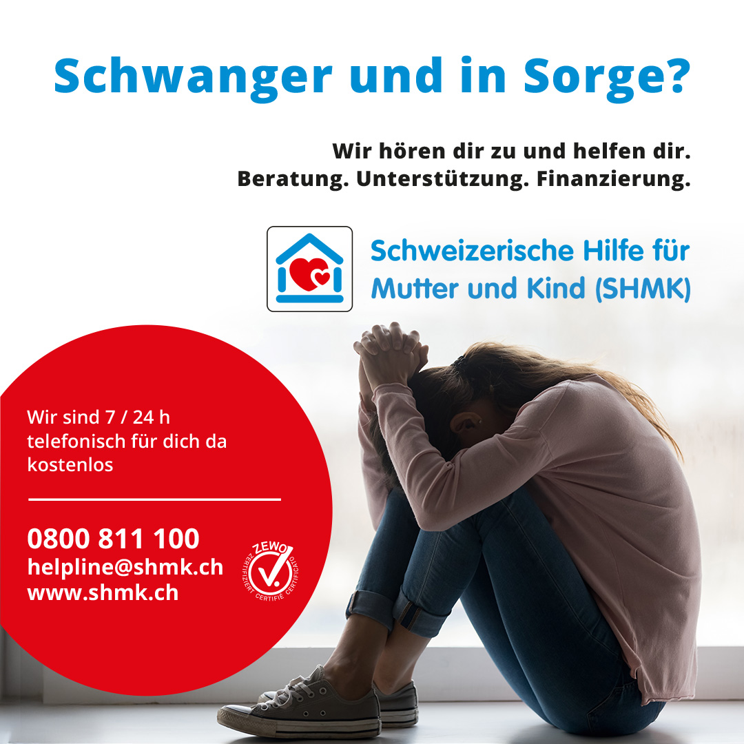 Schwanger und in Sorge? Wir hören dir zu und helfen dir. Beratung. Unterstützung. Finanzierung. Wir sind 7/24h telefonisch für dich da, kostenlos: 0800 811 100
#hilfe für #schwangere #shmk