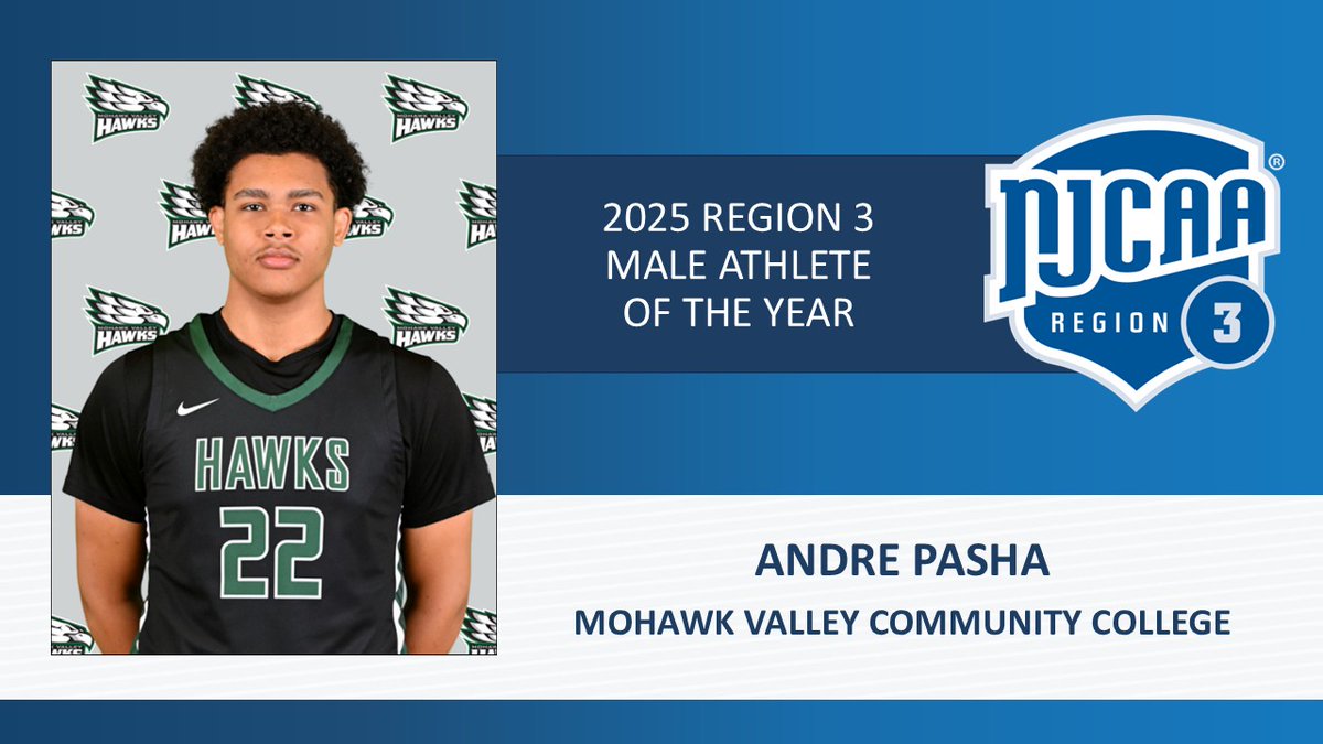 Mohawk Valley's Andre Pasha named <a href="/NJCAAReg3/">NJCAA REGION 3</a> Male Athlete of the Year

njcaaregion3.org/regional_award…