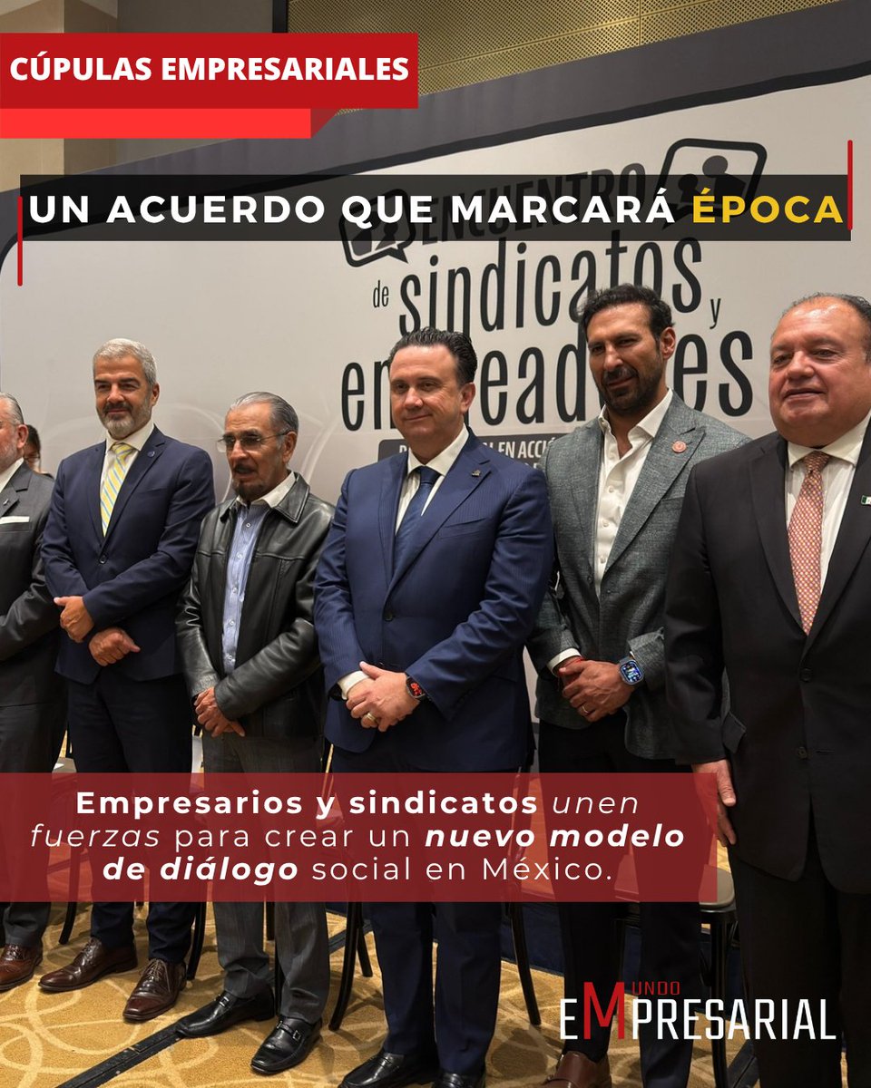 Revista Mundo Empresarial (@m_empresarial_) on Twitter photo Por primera vez, líderes sindicales y empresariales se sientan a construir consensos para impulsar el desarrollo.
Este no fue solo un evento. Fue el inicio de una nueva era 🗞️ : bit.ly/4ohYSY2
<a href="/Coparmex/">Coparmex Nacional</a> <a href="/jsierraalvarez/">Juan José Sierra</a> #DiálogoSocial #UnidadPorMéxico #MundoEmpresarial Por primera vez, líderes sindicales y empresariales se sientan a construir consensos para impulsar el desarrollo.
Este no fue solo un evento. Fue el inicio de una nueva era 🗞️ : bit.ly/4ohYSY2
<a href="/Coparmex/">Coparmex Nacional</a> <a href="/jsierraalvarez/">Juan José Sierra</a> #DiálogoSocial #UnidadPorMéxico #MundoEmpresarial
