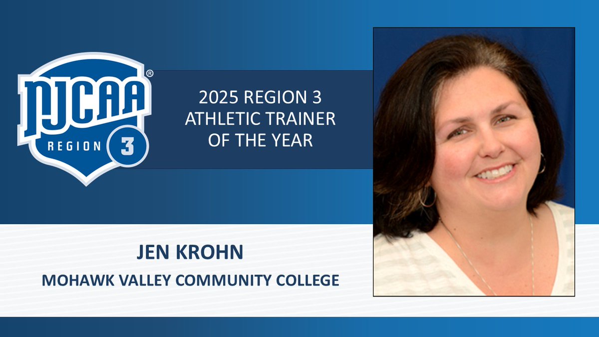 Mohawk Valley's Jen Krohn named <a href="/NJCAAReg3/">NJCAA REGION 3</a> Athletic Trainer of the Year

njcaaregion3.org/regional_award…