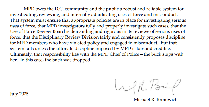 AlexKomaDC's tweet image. The report hammers Smith, in particular, describing her as resistant to reform.

It specifically says the responsibility for handing out fair discipline "lies with the MPD Chief of Police--the buck stops with her. In this case, the buck was dropped."