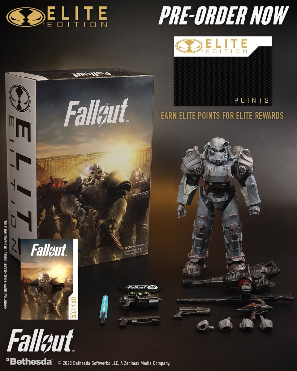 mcfarlanetoys's tweet image. T-60 (#McFarlaneEliteEdition) based on the hit #FALLOUT76 video game is available for pre-order NOW at select retailers!
➡️ bit.ly/FalloutT-60Eli…
7" scale deluxe action figure includes 11 accessories, base and an ELITE POINTS card reward system.
#McFarlaneToys #Fallout