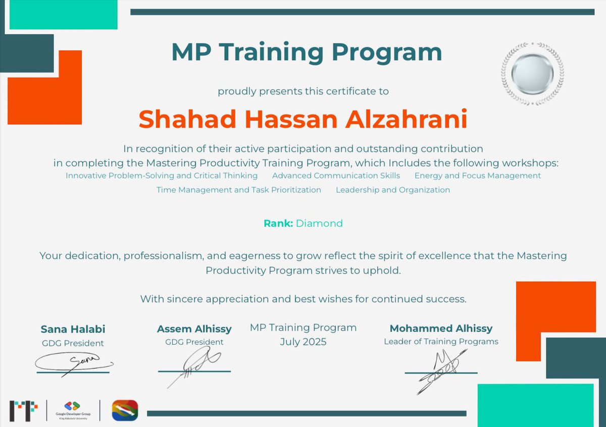 Closed this chapter with a Diamond Rank 🦾💎
But more than that, I walked away with greater clarity than I came in with, and that’s what I’ll keep.
#MasteringProductivity