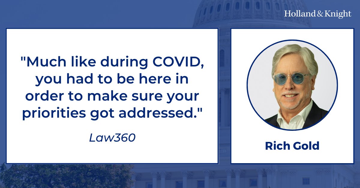 Rich Gold, leader of Holland &amp; Knight's #PublicPolicy &amp; #Regulation Group, was recently quoted in a <a href="/Law360/">Law360</a> article on the surge in #lobbying activity among #BigLaw firms in #WashingtonDC, illustrated by a firm record for new lobbying clients registered in the first half of the