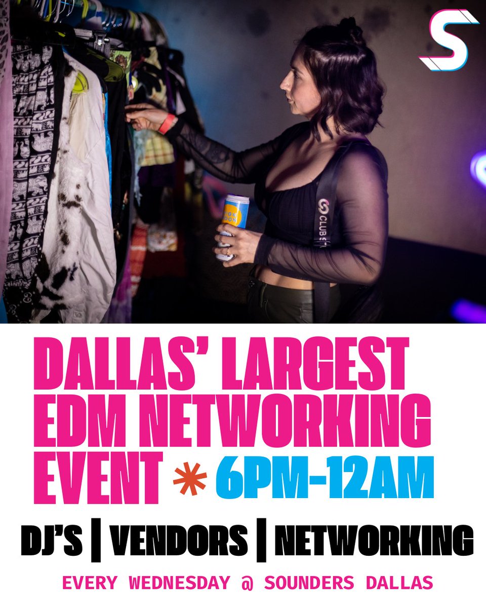 HAM_Promotions's tweet image. Wednesday's hit different...
It’s a night for Dallas creatives to come together.
🖼 Local vendors
🤝 Real networking
🎶 Dallas Open Decks
🎨 Live art + good vibes
🍻 Drink specials from 6–8 PM
Join the biggest midweek EDM hangout in DFW every Wednesday at Sounders!