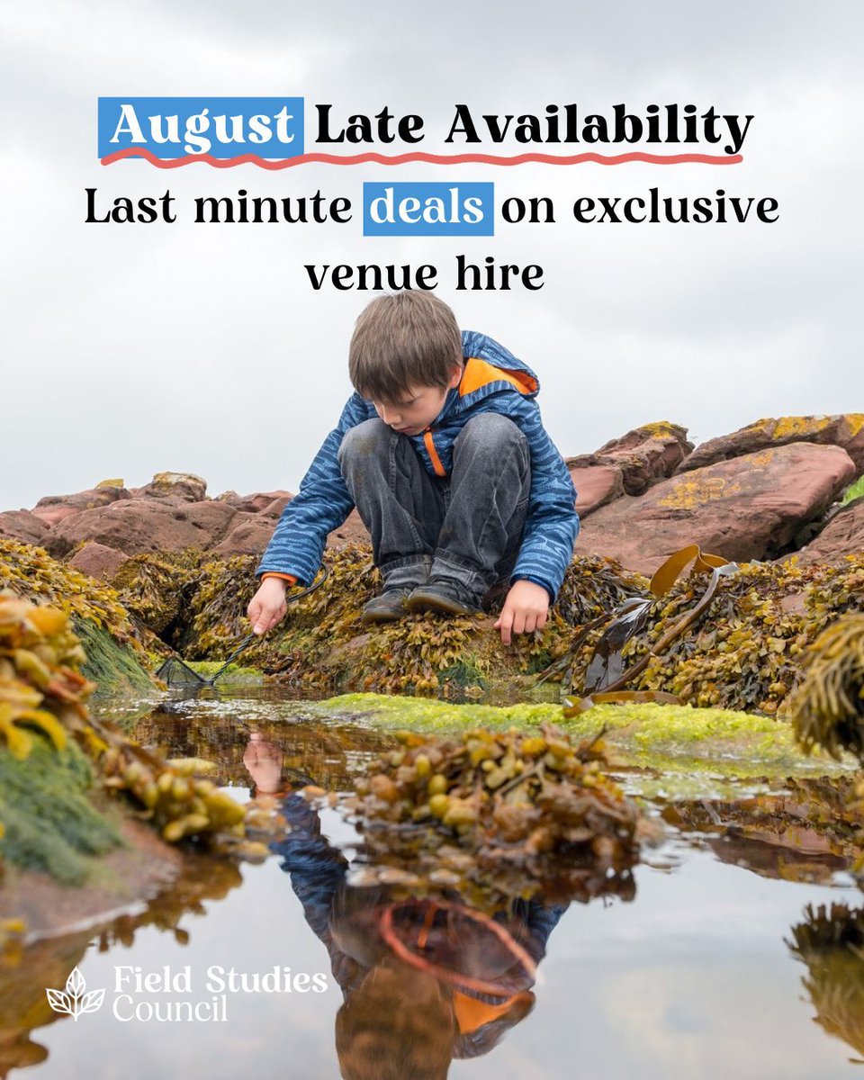 FieldStudiesC's tweet image. Explore our late availability for August 🤩
Looking for somewhere to go for a last-minute summer getaway? We have a selection of late availability for some of our centres.
🏘️ Centres available:
> Blencathra, The Lake District
> Dale Fort, Pembrokeshire
> Margam Discovery…