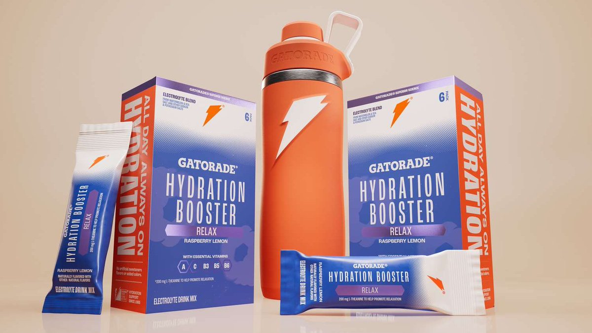 Gatorade leaning further into functionality ✅
Gatorade realizing "relaxation" is trending ✅

Gatorade using "hydration booster" as the exploration platform 🤔