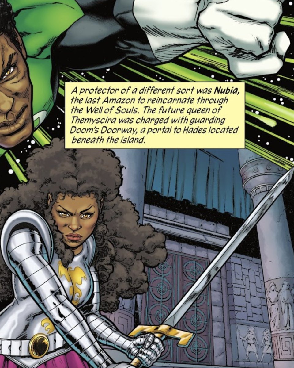 ComicsLeagueJT's tweet image. Read the second issue of the New History of the DC Universe and noticed something about this panel...
So...Mark Waid deconanized Bia and all Amazons from the well of souls after Nubia?
#WonderWoman