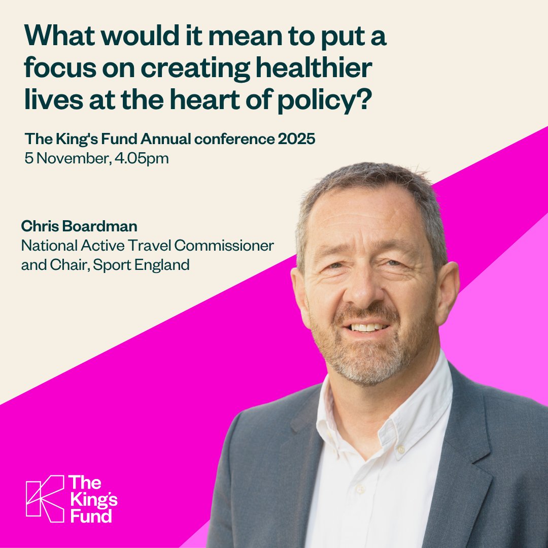 TheKingsFund's tweet image. At this year's annual conference, we're delighted to welcome Chair of @Sport_England & National Active Travel Commissioner, @Chris_Boardman.
He'll be joining us on day one to discuss holistic approaches to creating good health for all. Find out more: kingsfund.org.uk/events/annual-…