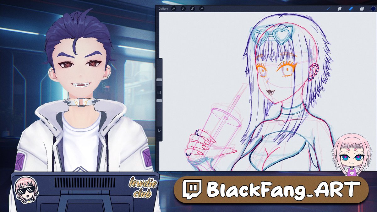 🎨 Live now.
Drawing a clean Momoko design for merch.
Let’s make her look good 🖤
#WAXFAM #Vtuber
