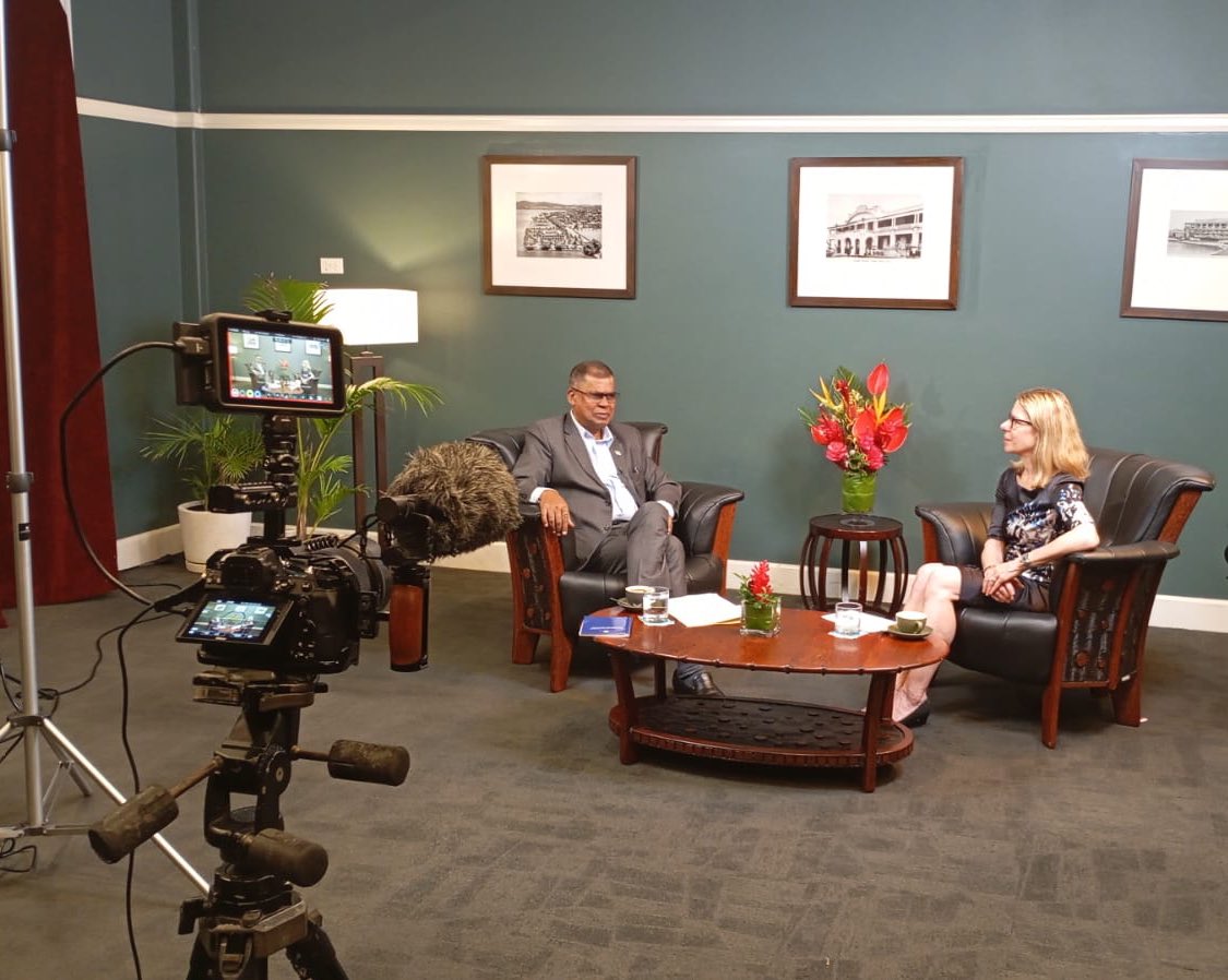 bjerde_anna's tweet image. Honored to have Fiji’s Deputy Prime Minister @bimanprasad join me on Talking Development.
We talked jobs, health, trade & the power of Pacific ties.
Stay tuned, this episode is coming soon!