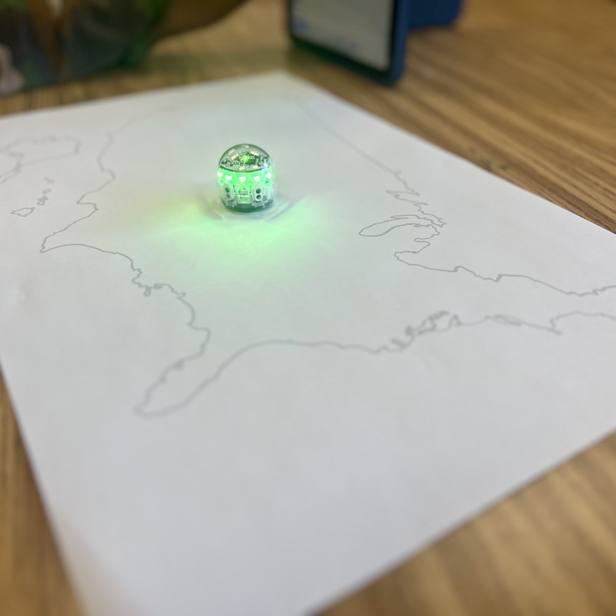 ChadTLemons's tweet image. A quick @Ozobot to learn more about your students! 
On a World or US Map, the students design a route from home to two locations and back. Location 1: a POI they’ve learned about in social studies. Location 2: a location of their choice with voice over explanation.