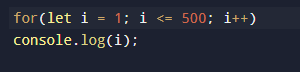 Sakshi1145's tweet image. Loops let you repeat code easily!
Example: Print numbers 1 to 500 using a loop π
π¬ What would happen if we skip the i++ part? π€ #CodeNewbie #JavaScript #Funwithcode