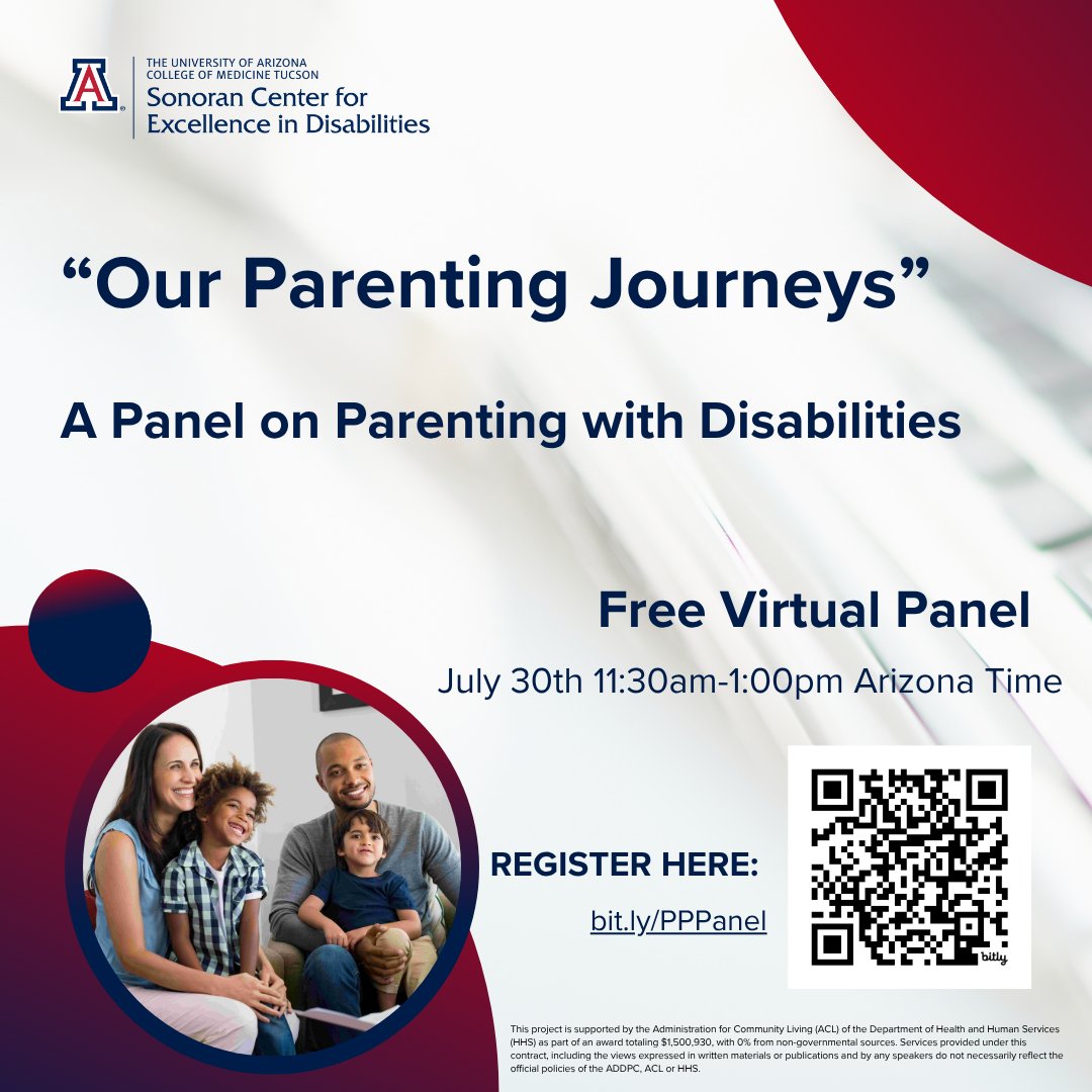 Join us on July 30 at 11:30 am for Our Parenting Journeys, a live panel where parents with disabilities will share their stories about pregnancy, parenting, and how to navigate support systems. 

Register at: bit.ly/PPPanel.