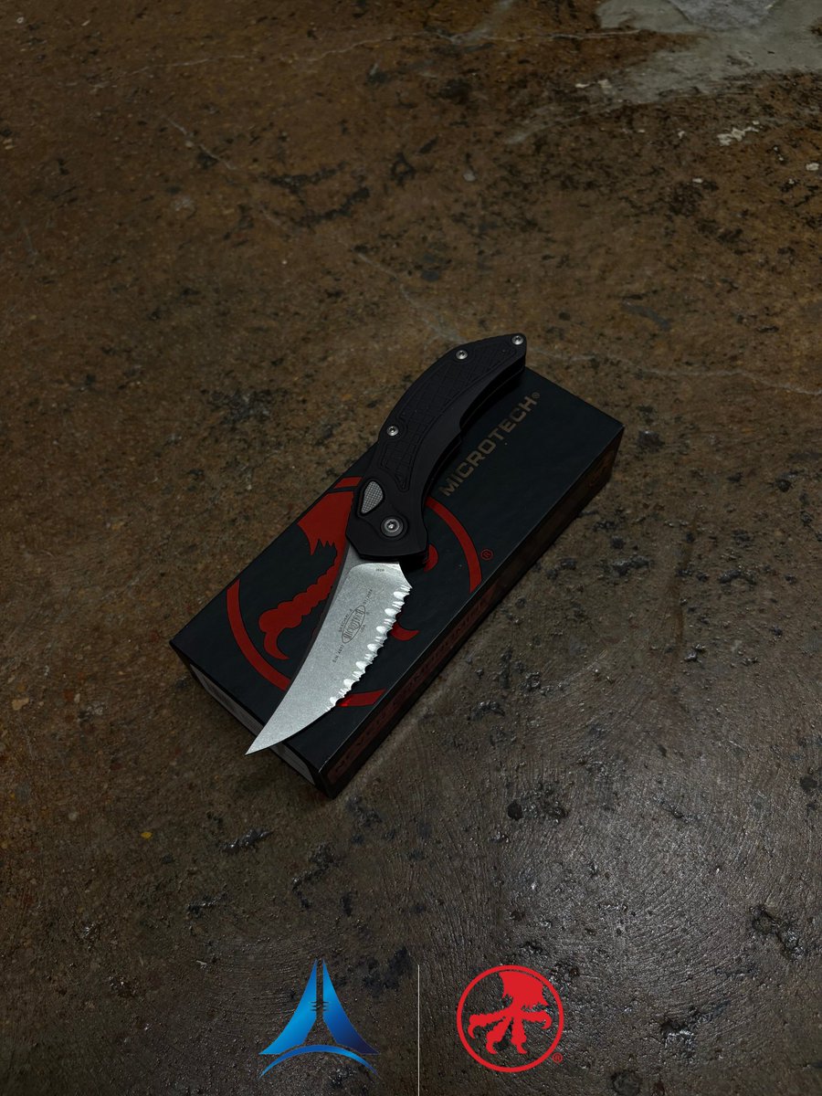 NatuvInc's tweet photo. Say hello to the Microtech Brachial Auto S/E in Stonewash with a full serrated edge. It boasts a bold design built for fast deployment and serious cutting power.

Interested? Reach out for availability and pricing.

#Microtech #Natuv https://t.co/SmZWWucY60