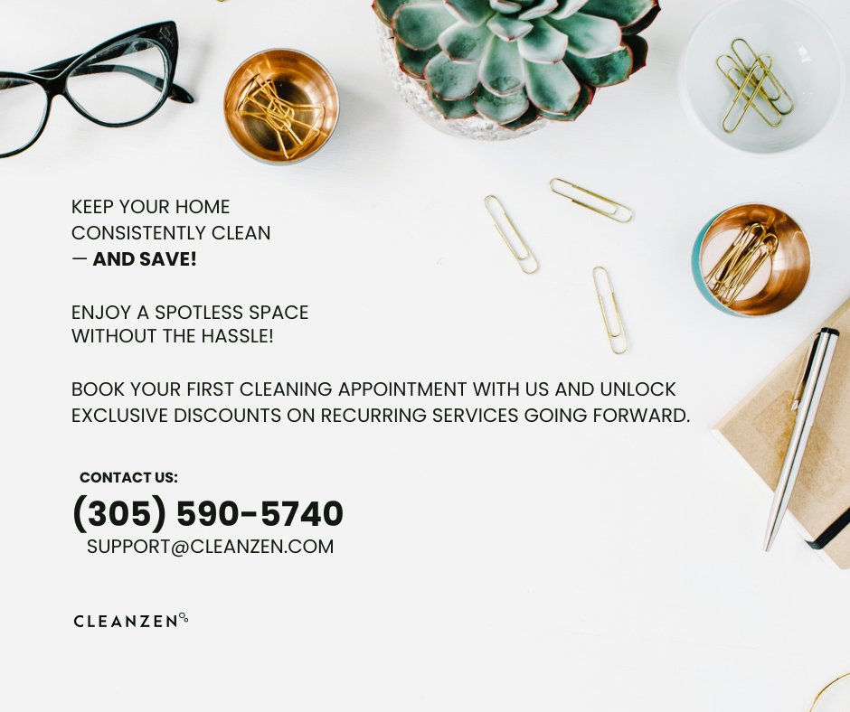 CleanzenMiami's tweet photo. ✨Keep Your Home Consistently Clean and Save!
📅 Book your first clean today and start saving on every visit after!
#HomeUpKeep #Home #Cleanzen #Miami #CleanzenMiami #SpotlessSpace #HassleFree #RecurringService #TopQualityClean #ExpertCleaners https://t.co/3e27iGMo1p