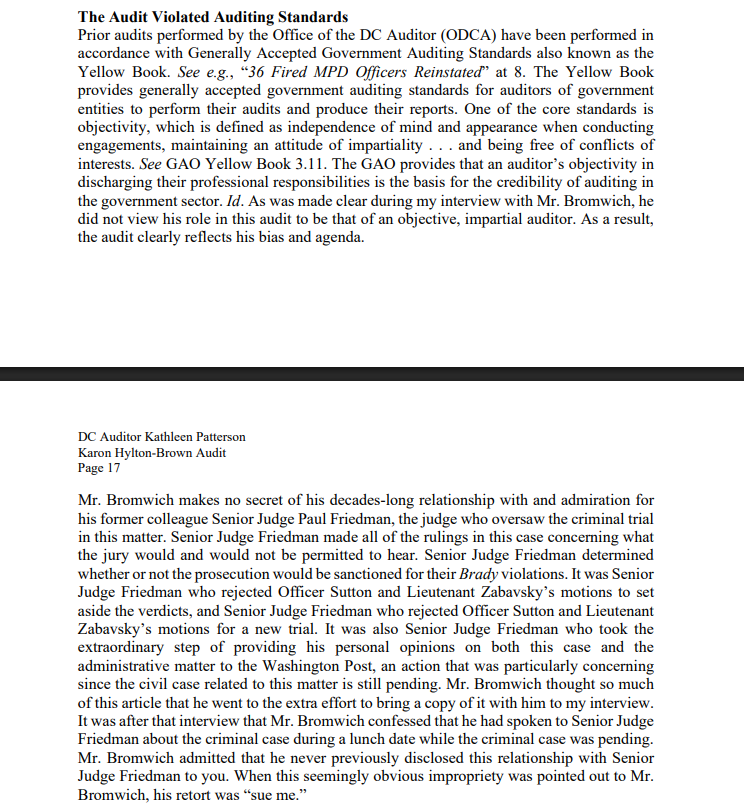 AlexKomaDC's tweet image. MPD also accuses Michael Bromwich, who led the audit for Patterson, of bias. 

He's really well respected in police circles and worked closely with MPD for years when they were still under federal monitoring. He's not some huge critic of the department, so this is surprising!