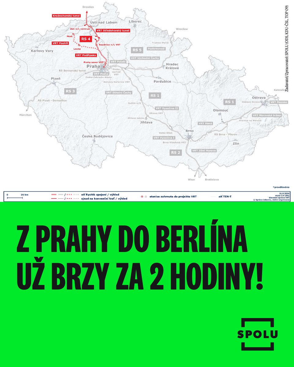 StanislavBlaha's tweet image. Z Prahy do Berlína za 2 hodiny? Už brzy to půjde! 🚄
Tohle není vize z nějaké futuristické konference. Tohle je konkrétní plán, který už je v běhu. 👇
Vznikne nové železniční spojení mezi Českem a Německem, které zkrátí cestu z Prahy do Berlína ze 4,5 hodin na pouhé 2. Klíčovým…