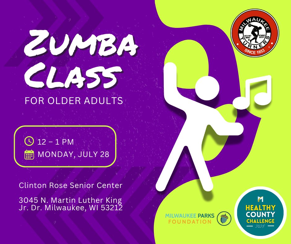 DavidCrowleyWI's tweet image. Join me and the Milwaukee Turners for some lunchtime Zumba! This event, part of the Milwaukee Turners’ Community Wellness series, blends rhythmic Latin music with cardio dance moves to make getting in shape more fun than ever. Get a full-body workout while forgetting you're even…