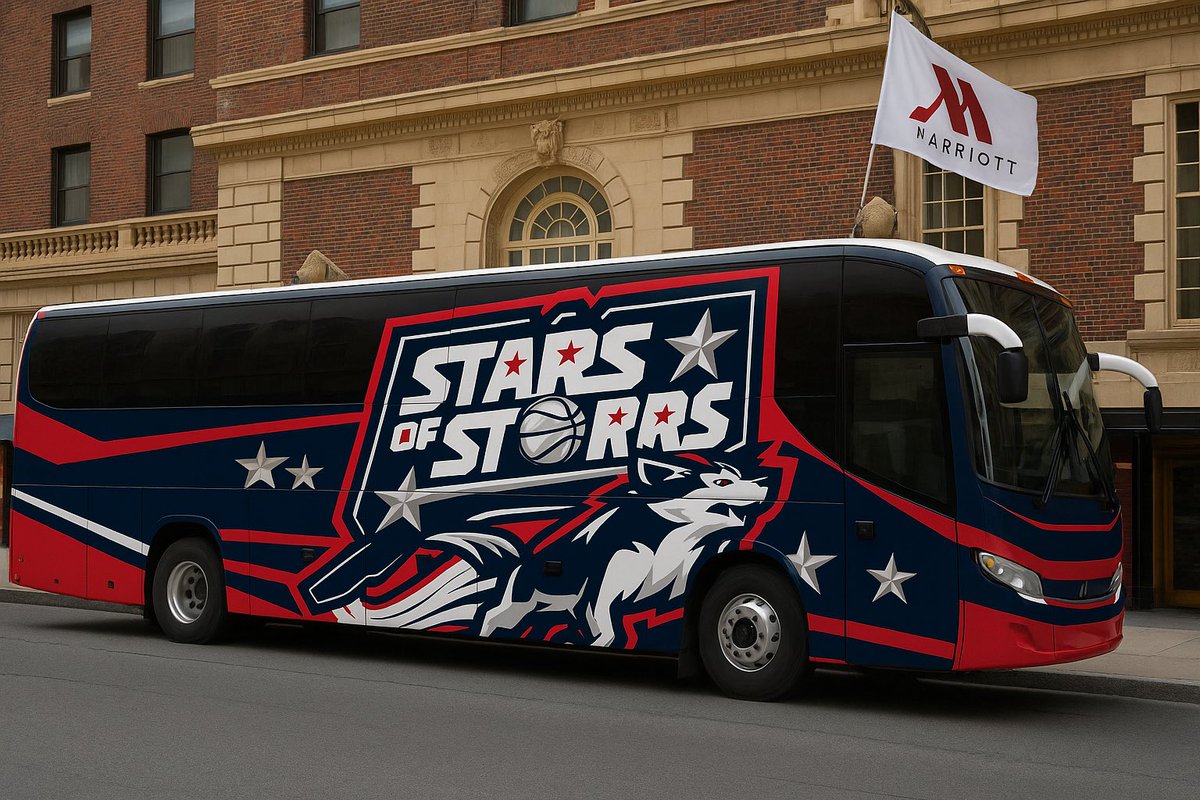 marcdamelio's tweet image. The team bus just got to the hotel in Syracuse. @thetournament @starsofstorrs