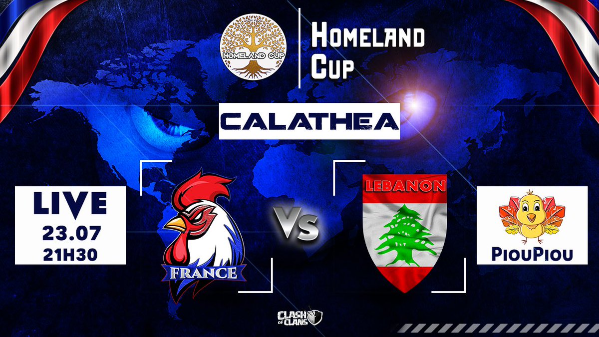 🚨MATCH DAY🚨

⏰ 19H 
Nepenthes - W3 - 3v3 - Th14 
⚔️ FRANCE 🇫🇷 🆚 🇮🇳 INDIA ⚔️

⏰ 21H30
Calathea - W2 - 5v5 - TH17
⚔️ FRANCE 🇫🇷 🆚 🇱🇧 LEBANON ⚔️

🎥 Stream by <a href="/PiouPiouLover/">Pioupiou</a> 🇫🇷
🔗 twitch.tv/pioupioulover
