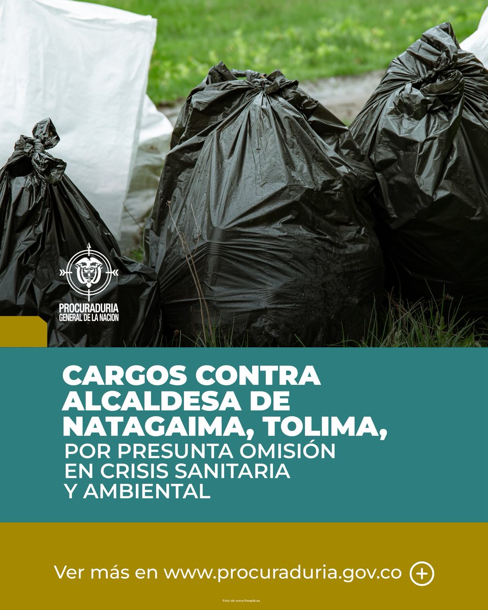 La <a href="/PGN_COL/">Procuraduría General de la Nación</a> formuló cargos contra alcaldesa de Natagaima, Tolima, Astrid Pava, por presunta omisión en el cumplimiento de sus deberes frente a crisis sanitaria y ambiental registrada entre el 12 de noviembre de 2024 y el 14 de febrero de 2025. t.ly/0u-3J